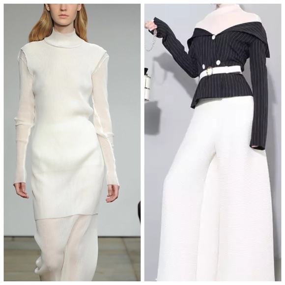 💜 ‼️LAST CALL PRICE FIRM Sheer Layering Pleated Stretch Mock Neck Top - Picture 5 of 8